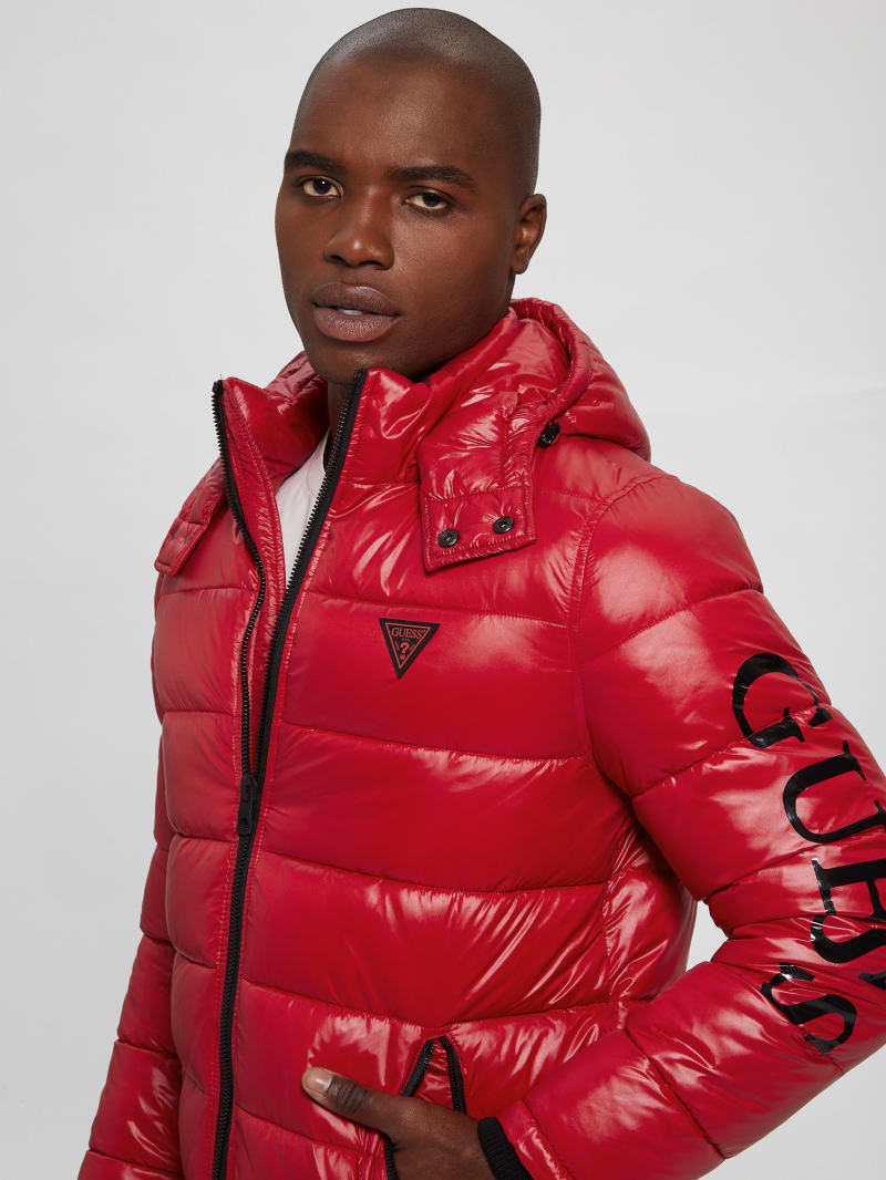 Guess red jacket mens clearance