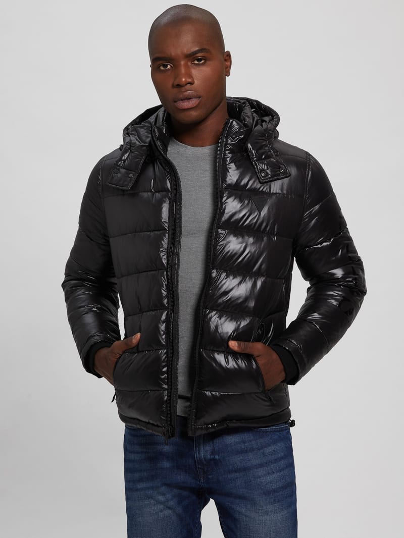 Multi logo down puffer jacket clearance