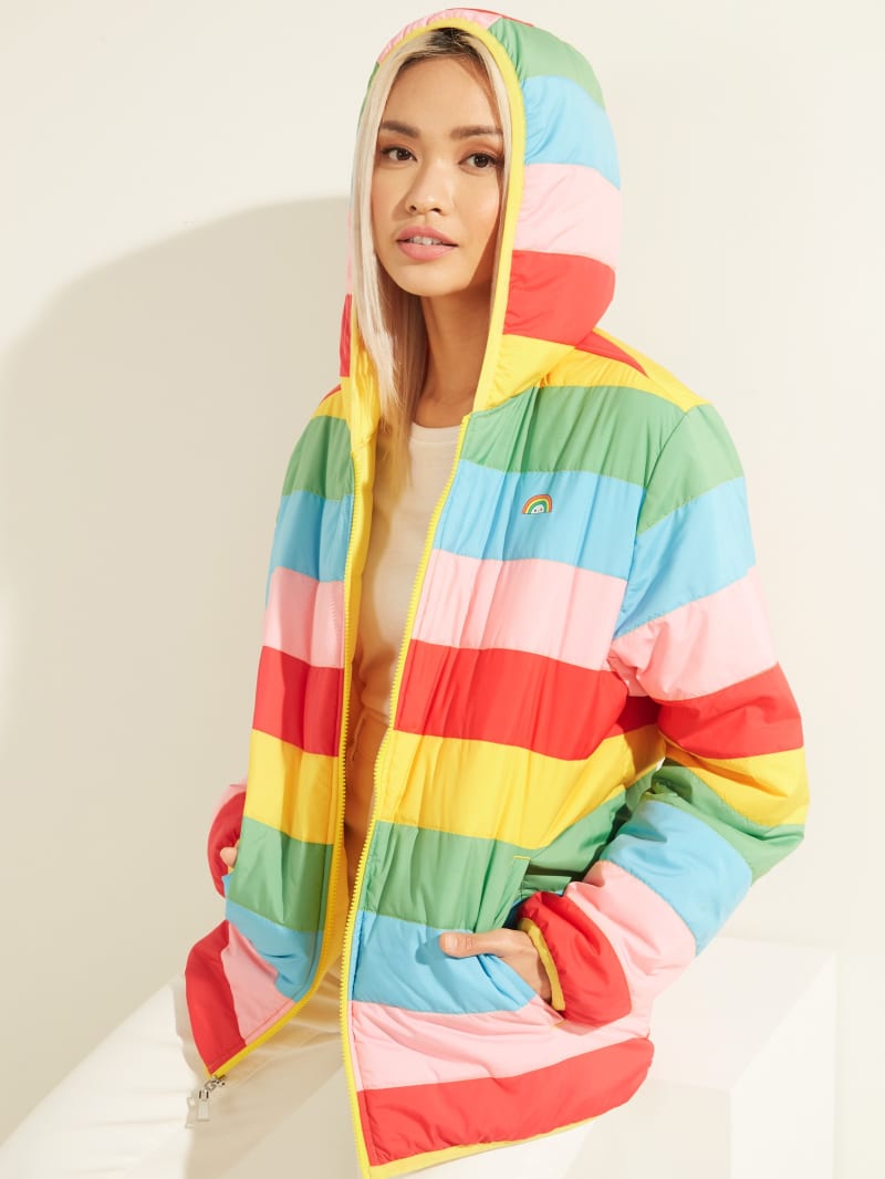 guess striped hoodie