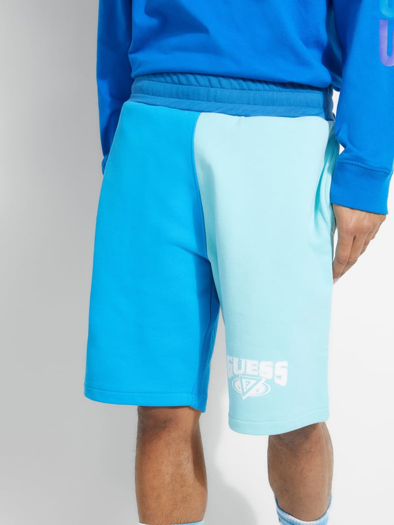 guess teal nylon active shorts