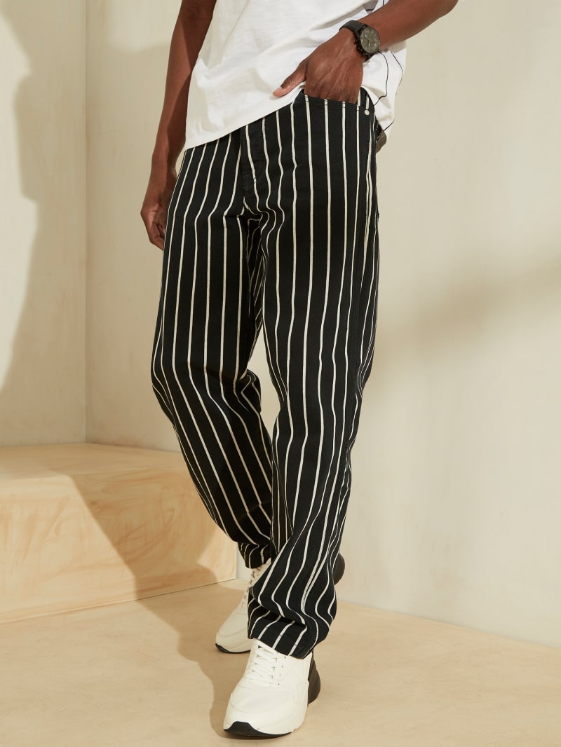 striped carpenter pants