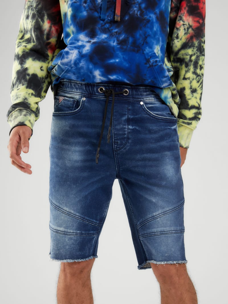 knit waist denim shorts