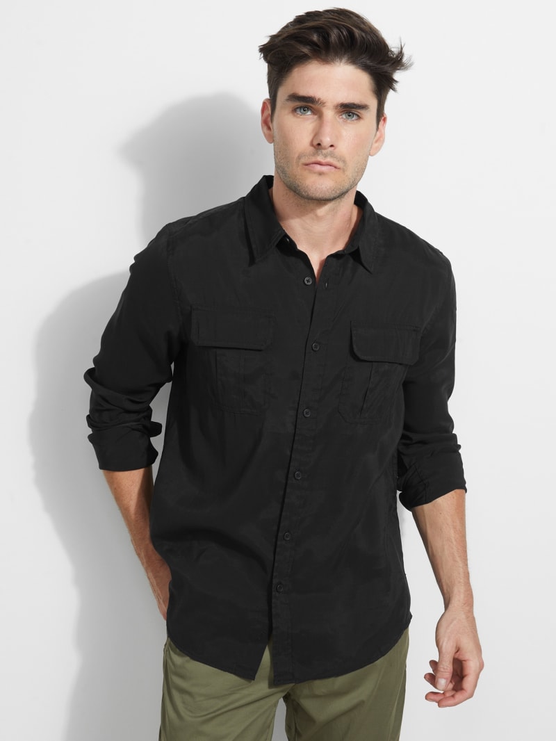Sand-Washed Button-Up Shirt | GUESS Canada