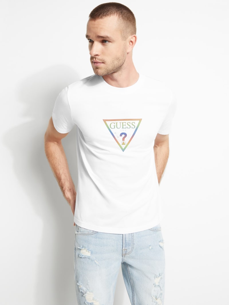 guess jeans rainbow t shirt