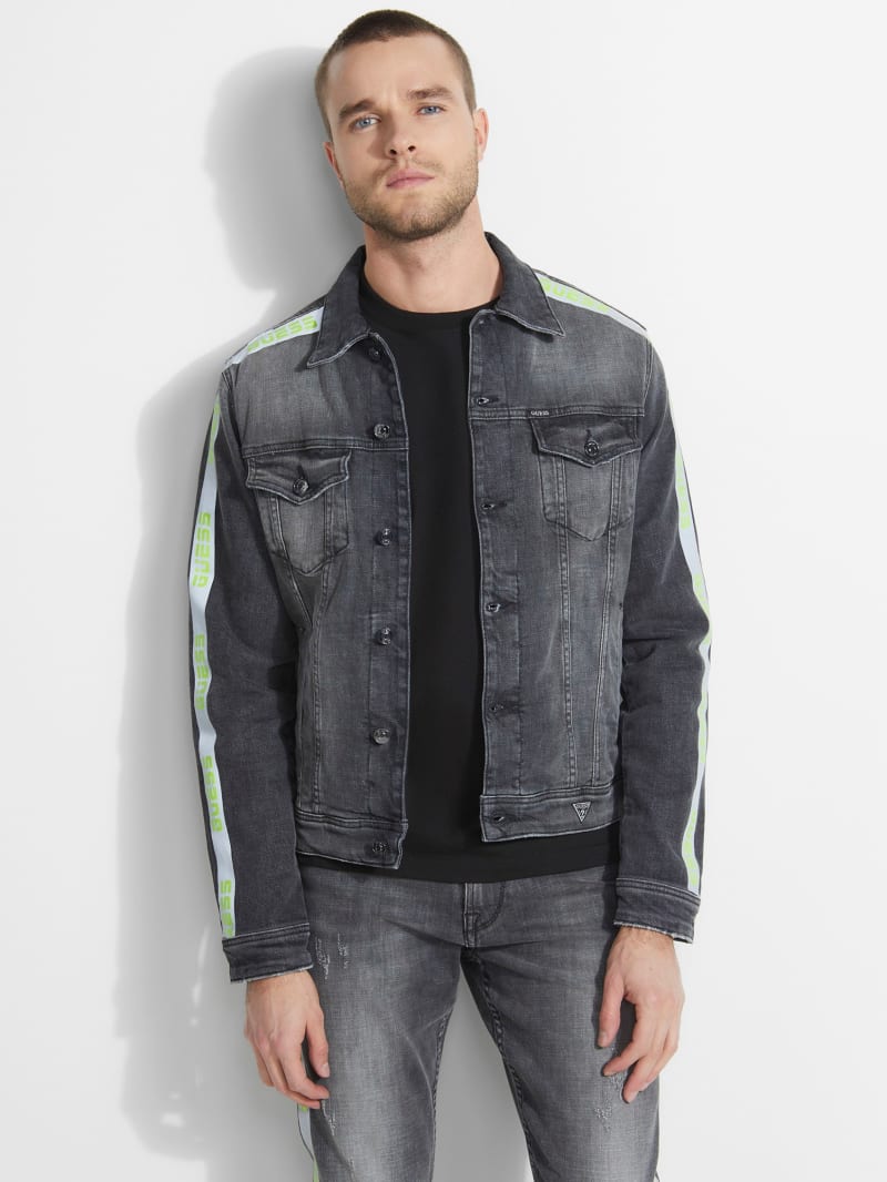 Dillon Reflective Tape Denim Jacket GUESS