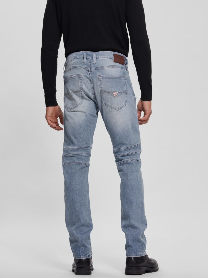 Guess Slim Tapered Pintuck Moto Jeans. 5