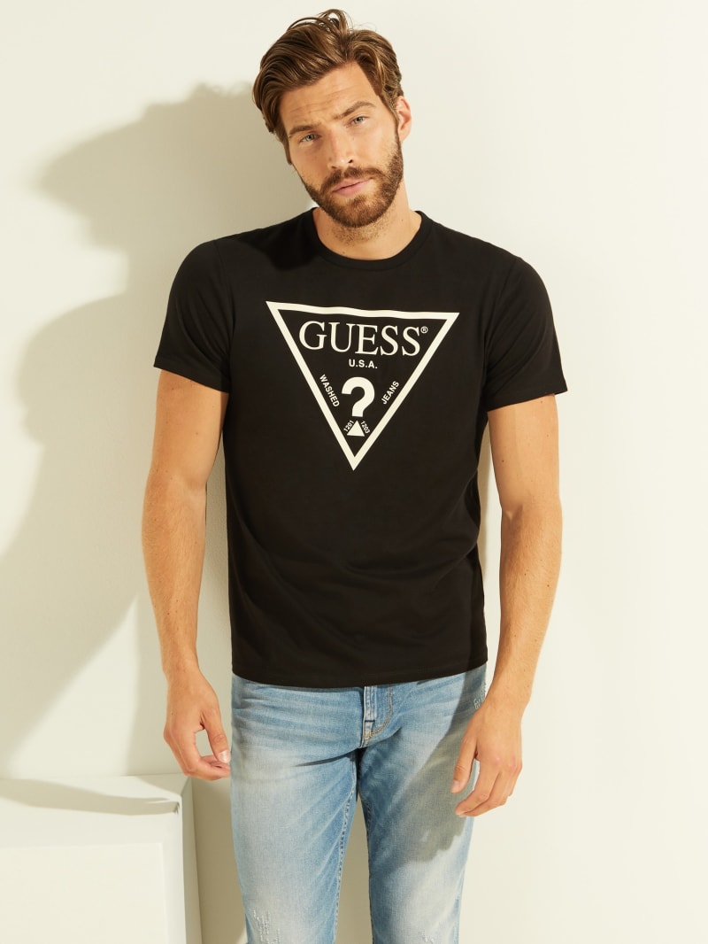 czarny t shirt guess