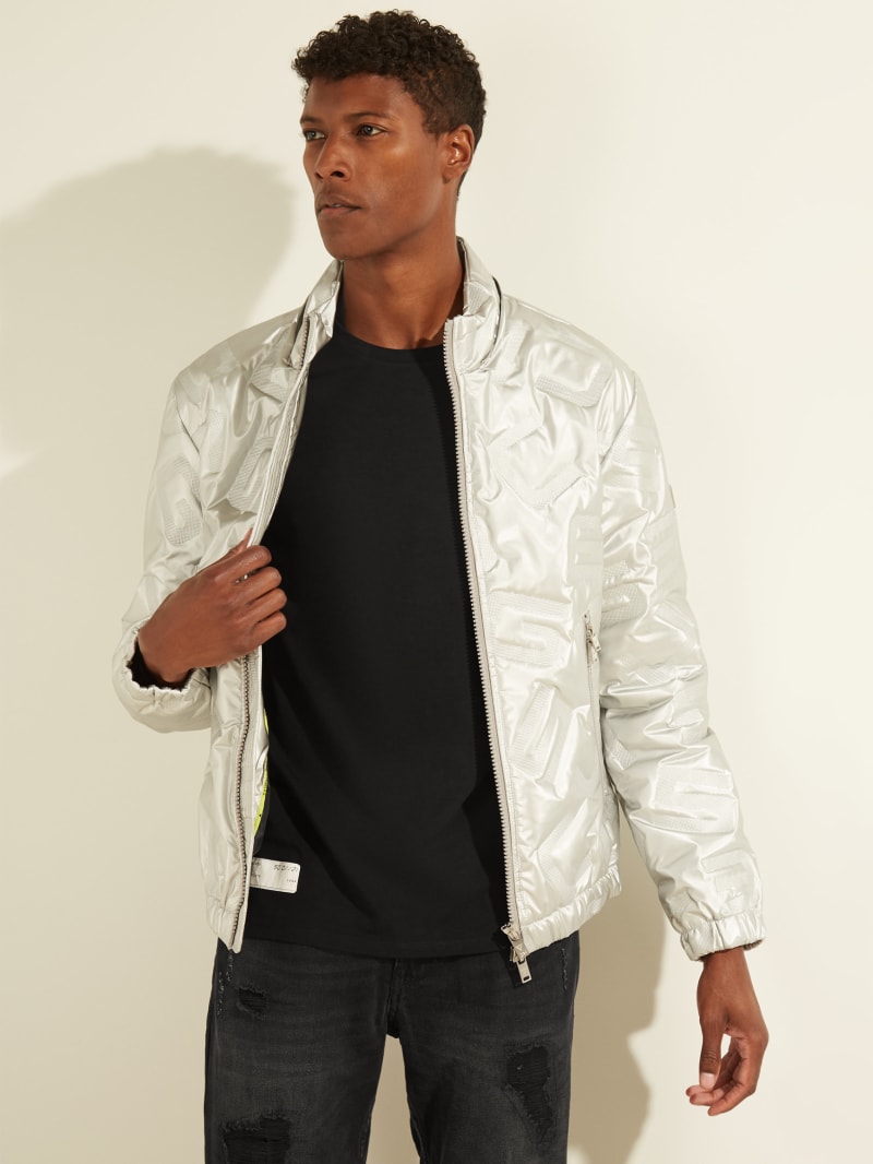 Guess Quilted Logo Bomber Jacket