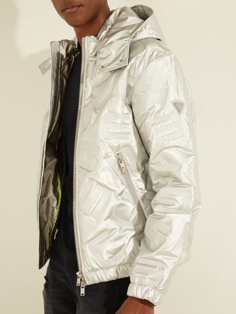 Guess Quilted Logo Bomber Jacket. 5