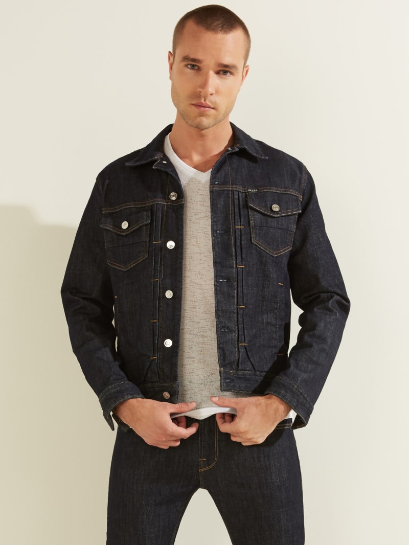 black guess denim jacket