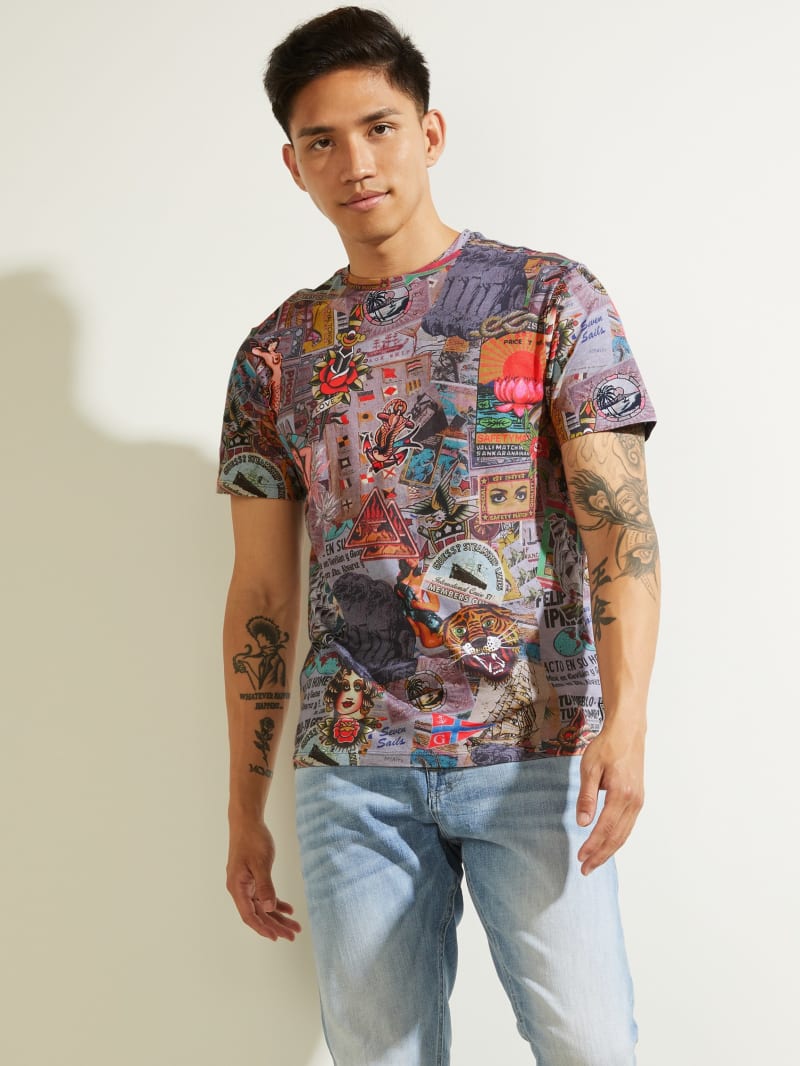 Eco Vintage Collage Tee | GUESS Canada