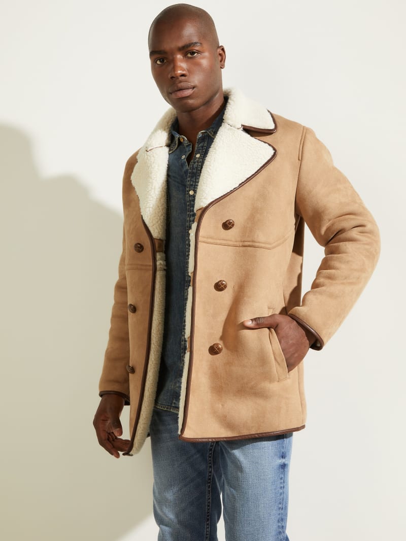 Guess shearling jacket mens clearance