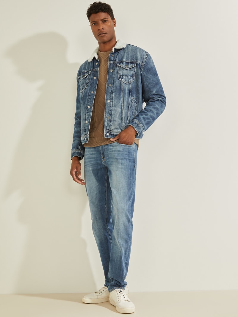 fur denim jacket men