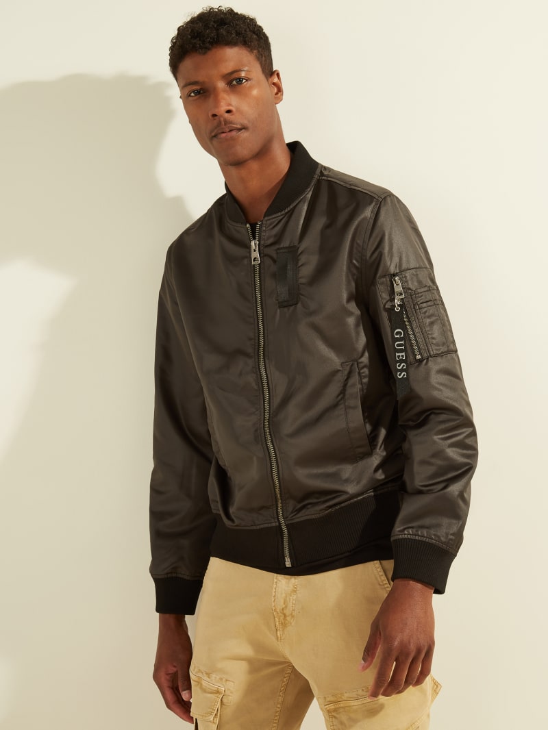 Guess satin bomber jacket store