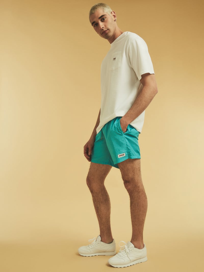 Guess teal nylon active shorts hot sale