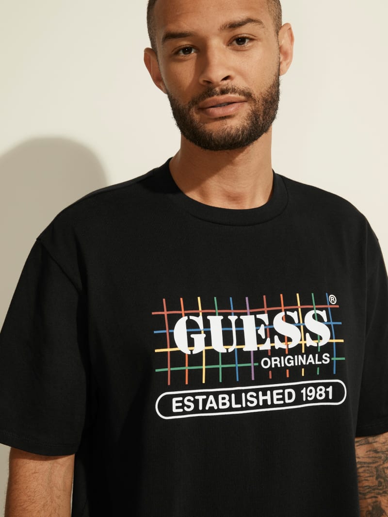 Guess Originals Rainbow Grid Tee. 2