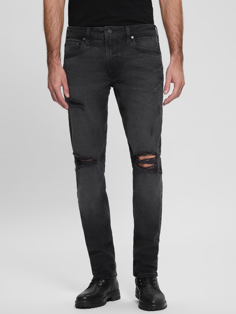 Guess black shop ripped jeans