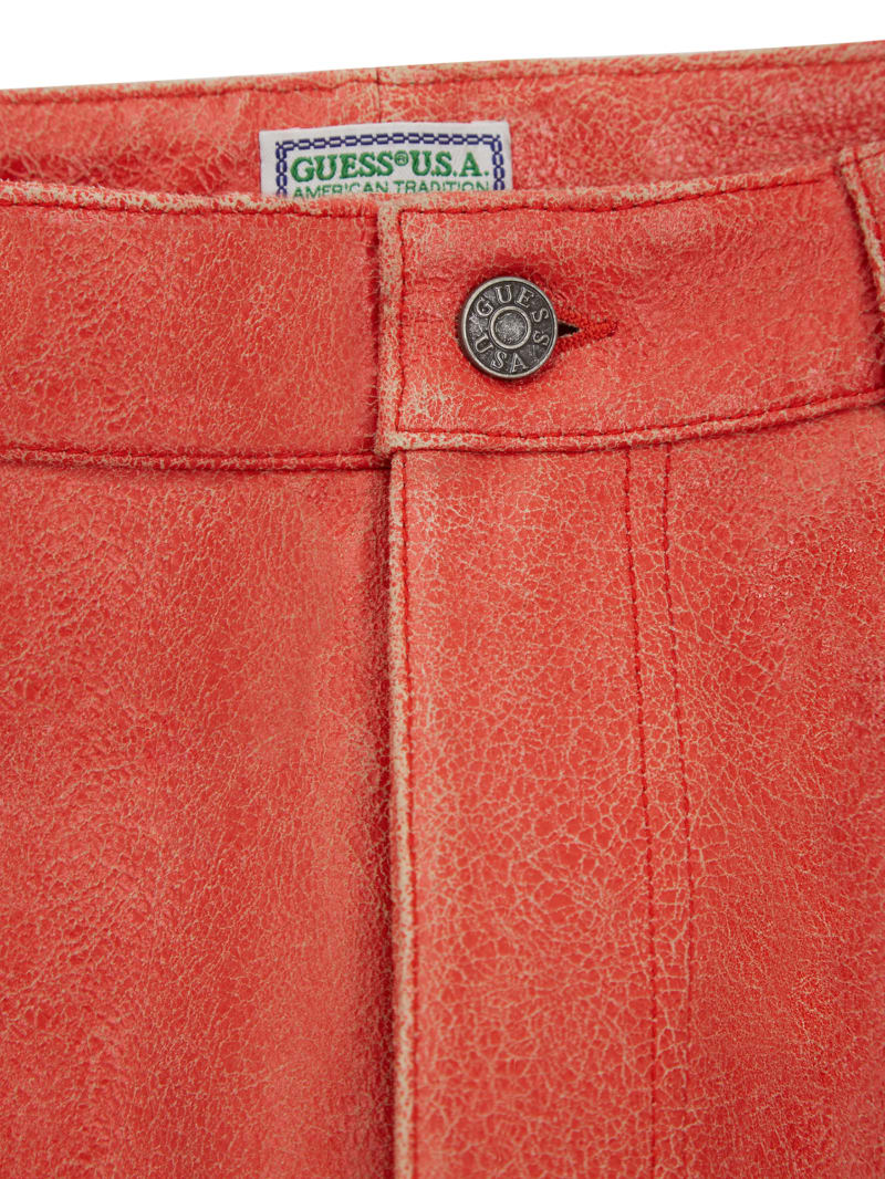 Guess red leather pants sale