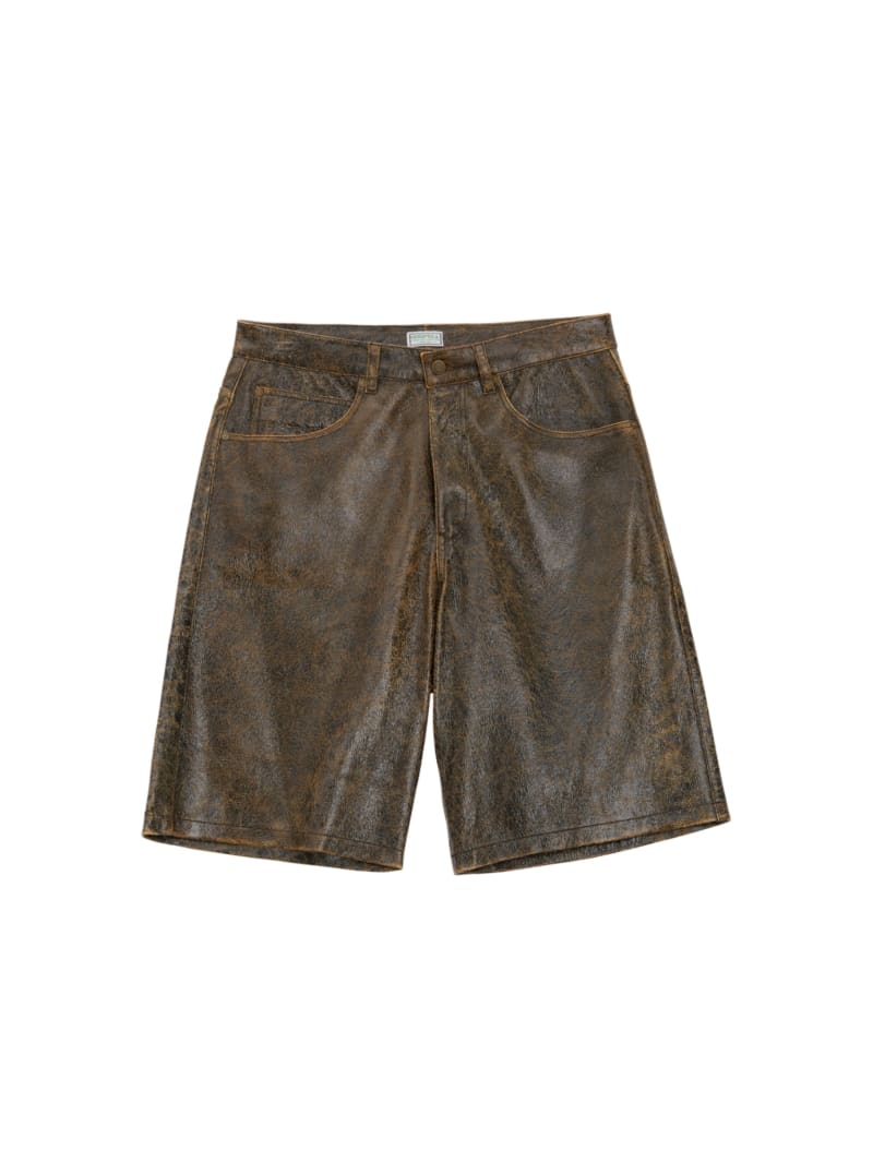 Cracked Leather Shorts