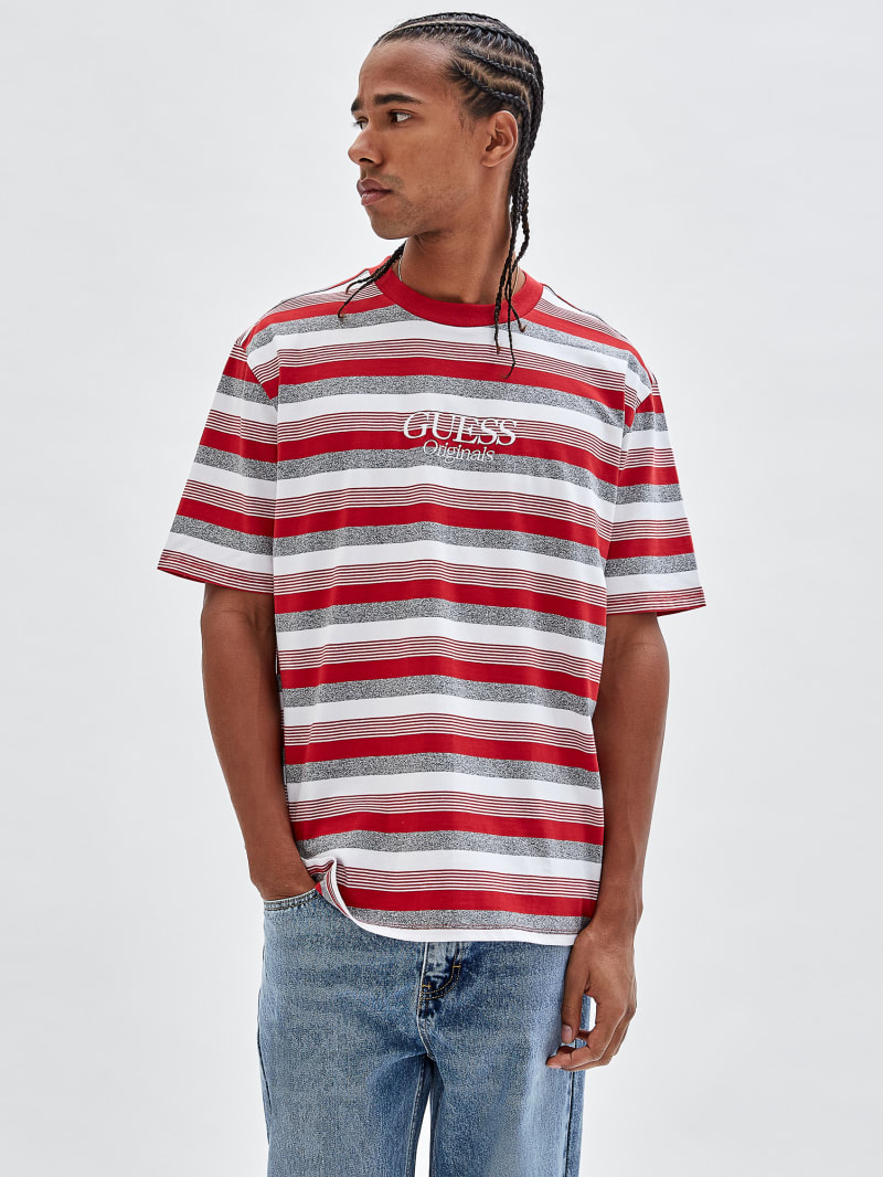 Camiseta Guess Originales Striped Hombre Naranjas Con Camiseta - Main Image