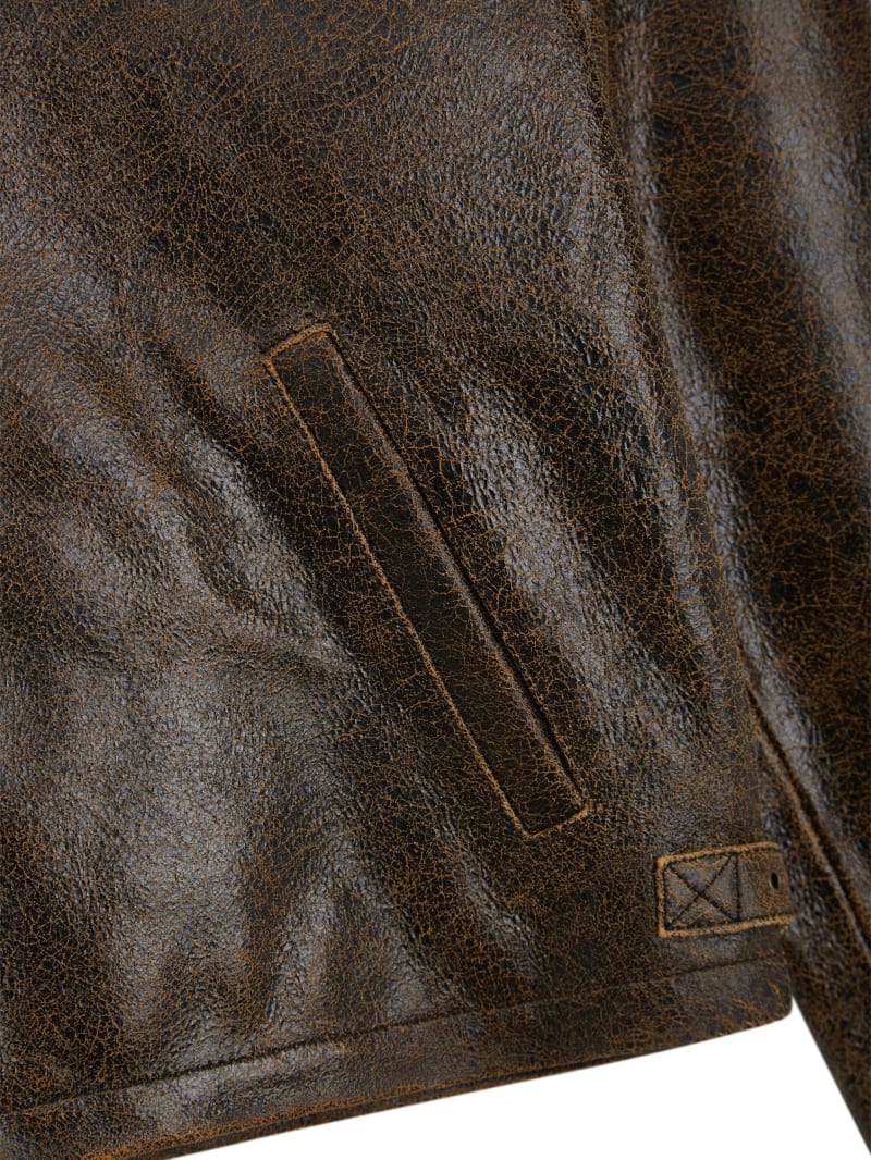 Cracked Leather Jacket | GUESS