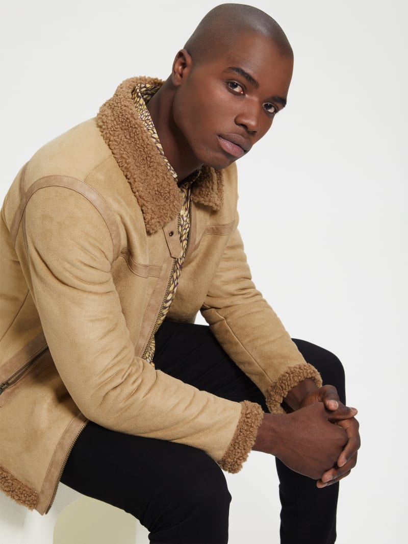 Faux shearling bomber hot sale