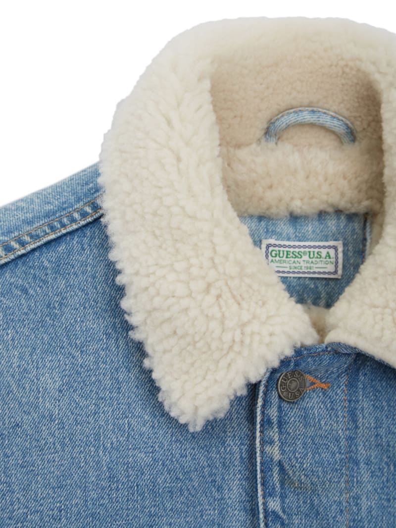 Guess sherpa denim jacket store