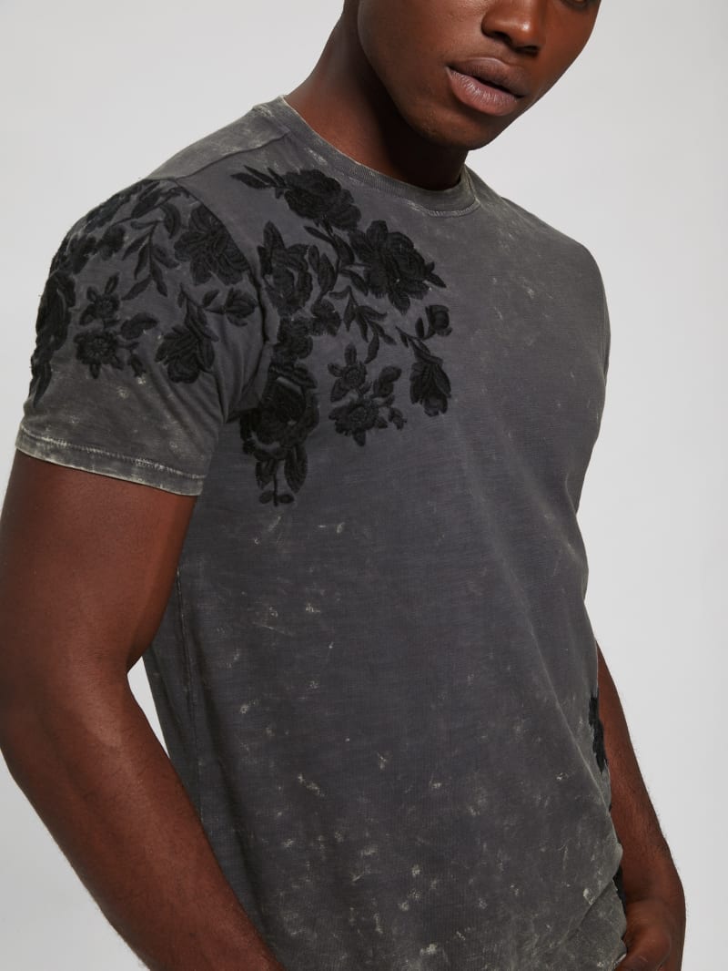 David Embroidered Floral Tee
