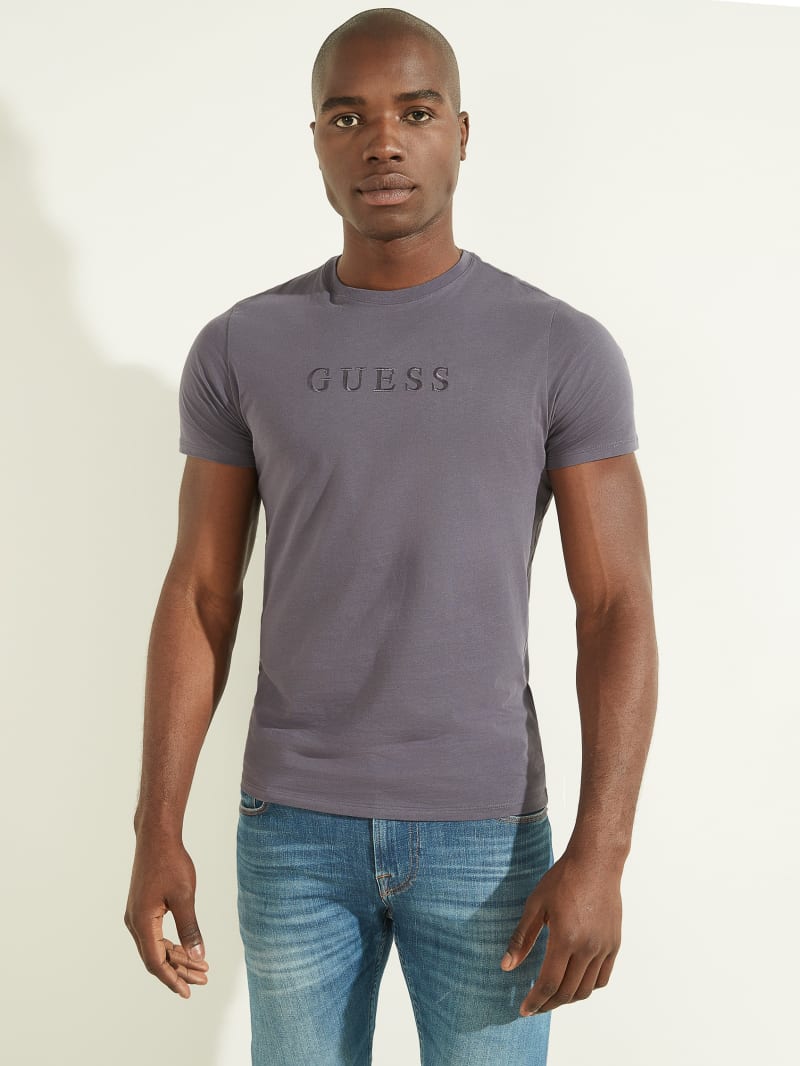 GUESS Men's Short Sleeve Pima Embroidered Logo Tee 