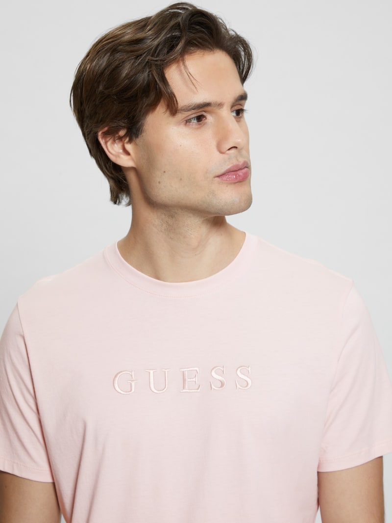 Guess Embroidered Logo Tee - Pink - Xs