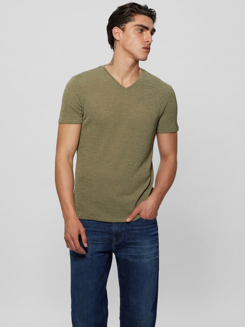 Guess v neck t shirt mens 2025