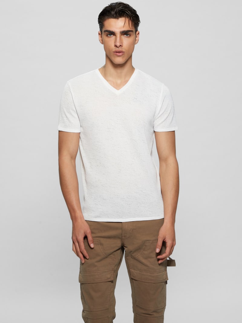 Guess men's v neck t shirts store