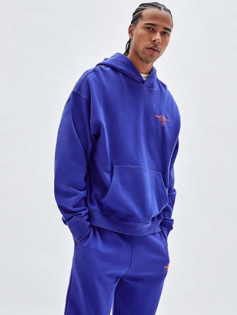 Guess blue hoodie hotsell