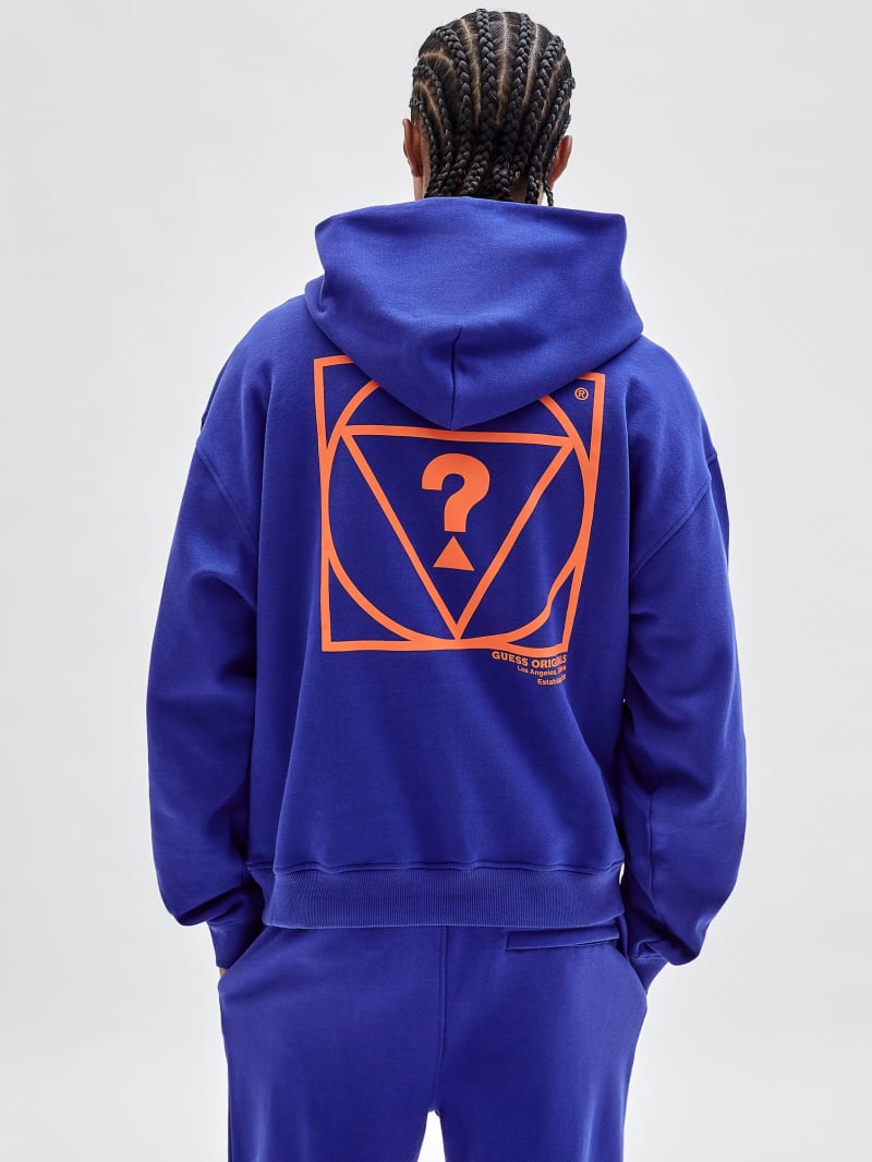 Guess blue hoodie discount