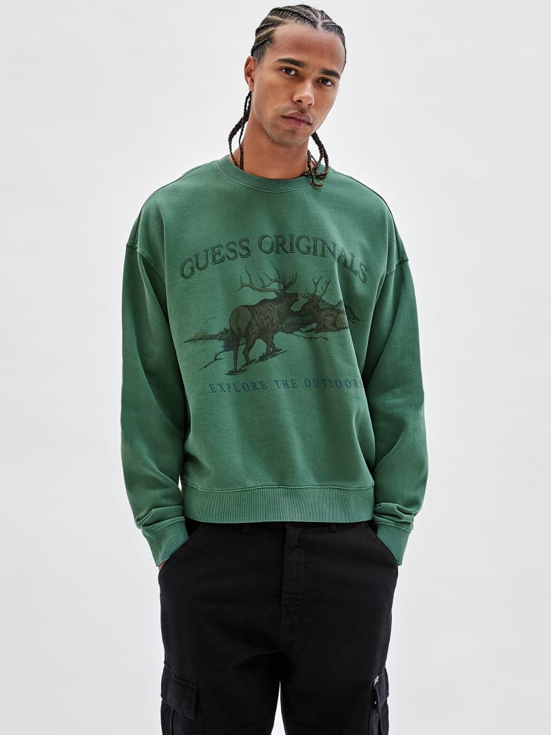 GUESS Originals Deer Crewneck Sweatshirt | GUESS