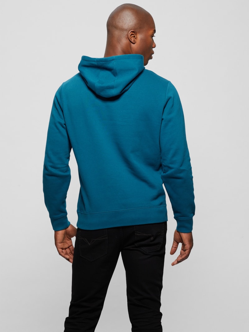 Guess roy logo pullover hoodie clearance