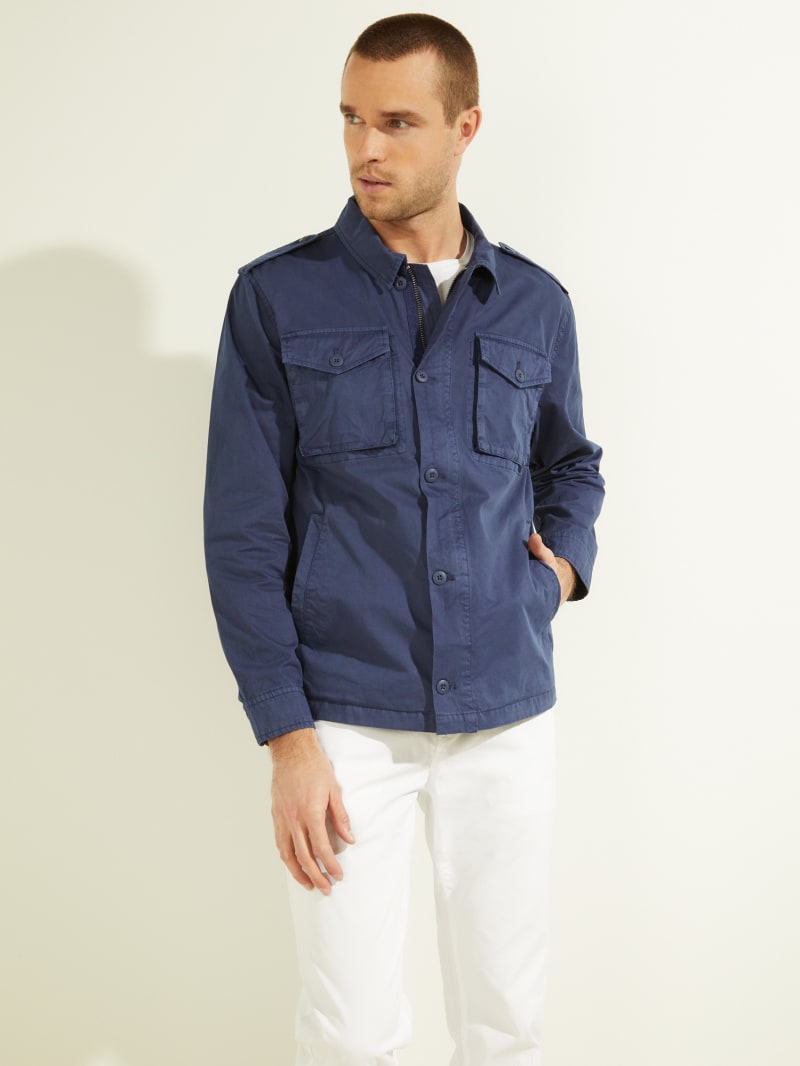 Navy blue cargo jacket discount