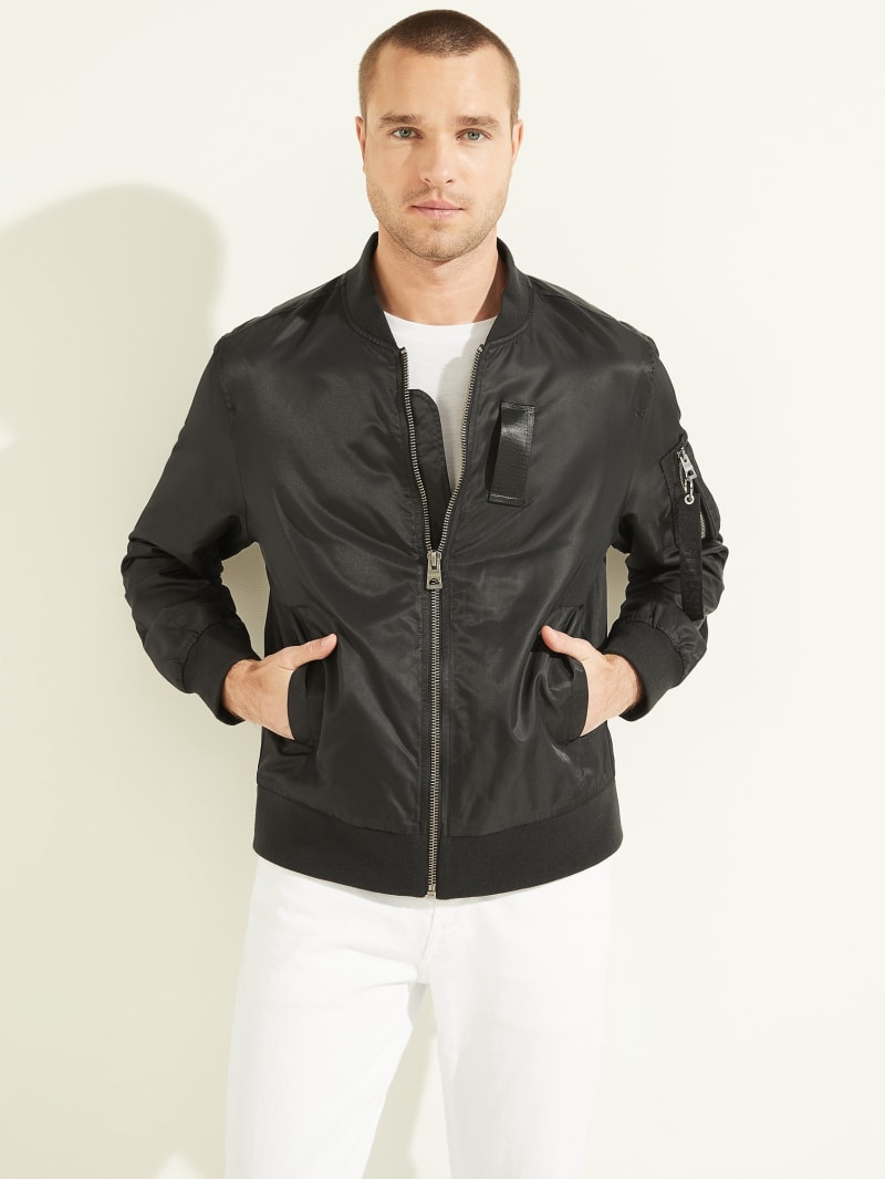Guess bomber outlet jacket black
