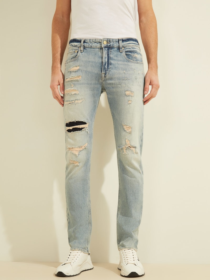 Distressed Slim Taper Jeans