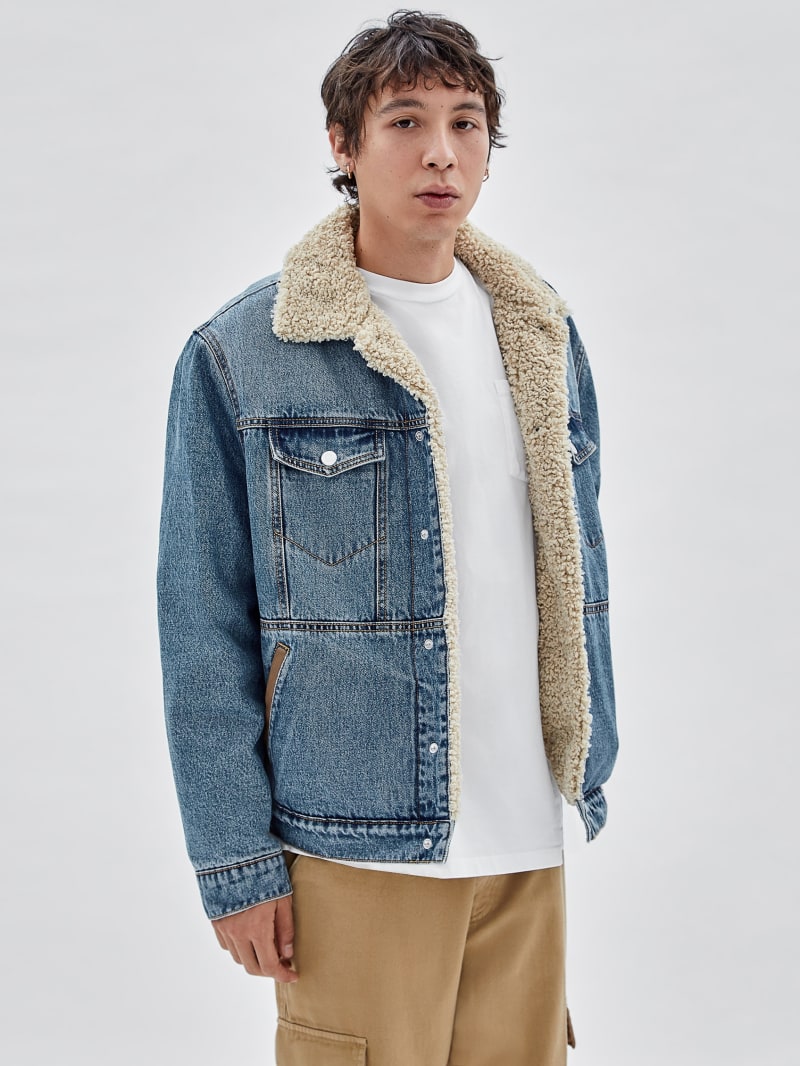 GUESS Originals Sherpa-Lined Denim Jacket | GUESS