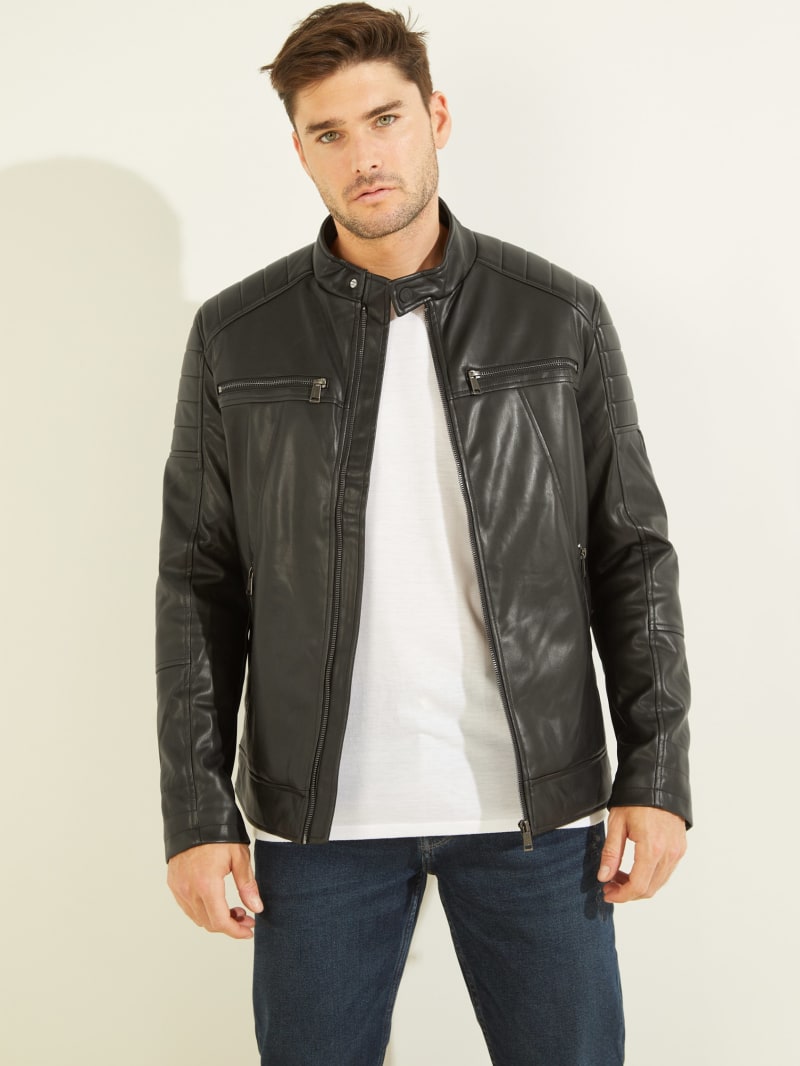 helper Infinity Formation Men's Leather Jackets | GUESS