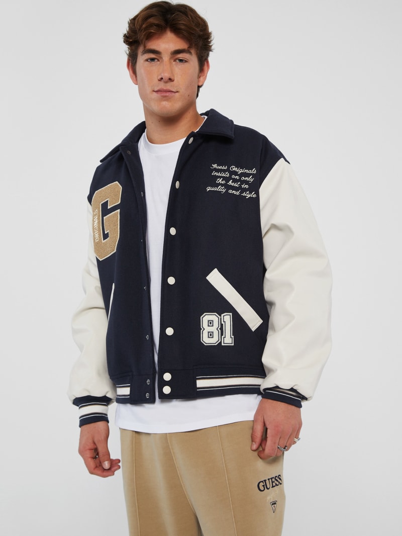 Guess letterman jacket best sale