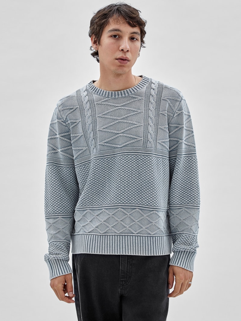 GUESS Originals Cable-Knit Crewneck Sweater