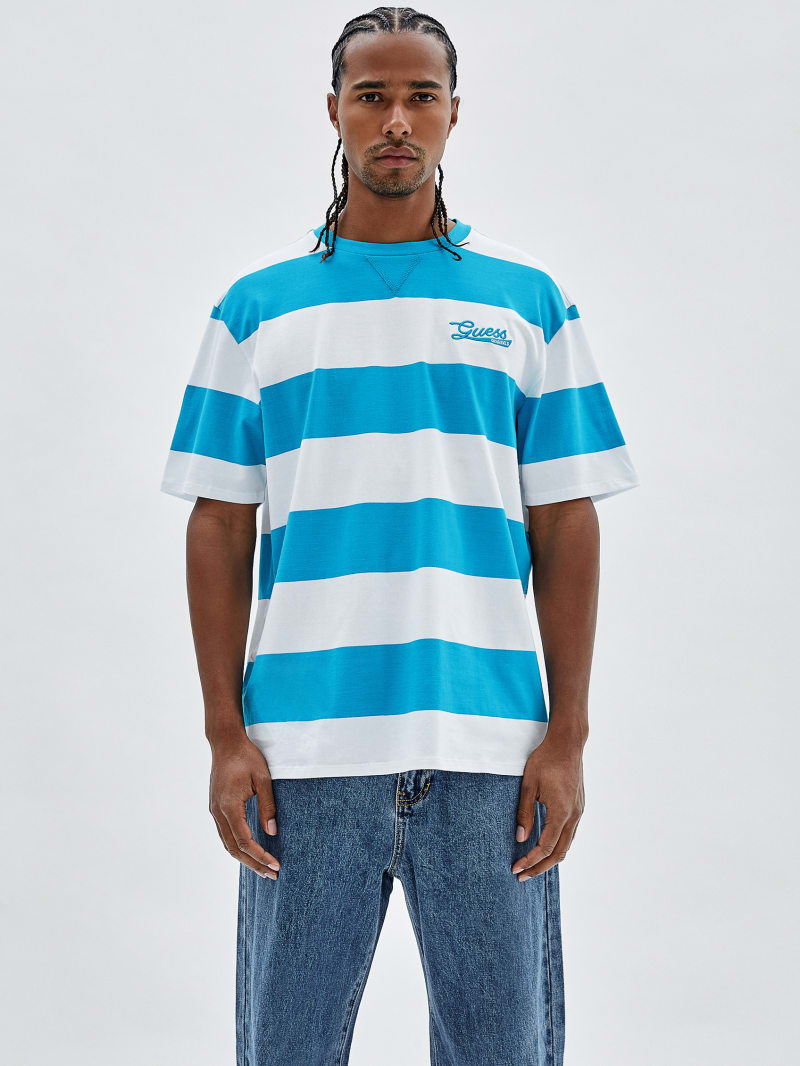 Guess striped mens sales t shirt