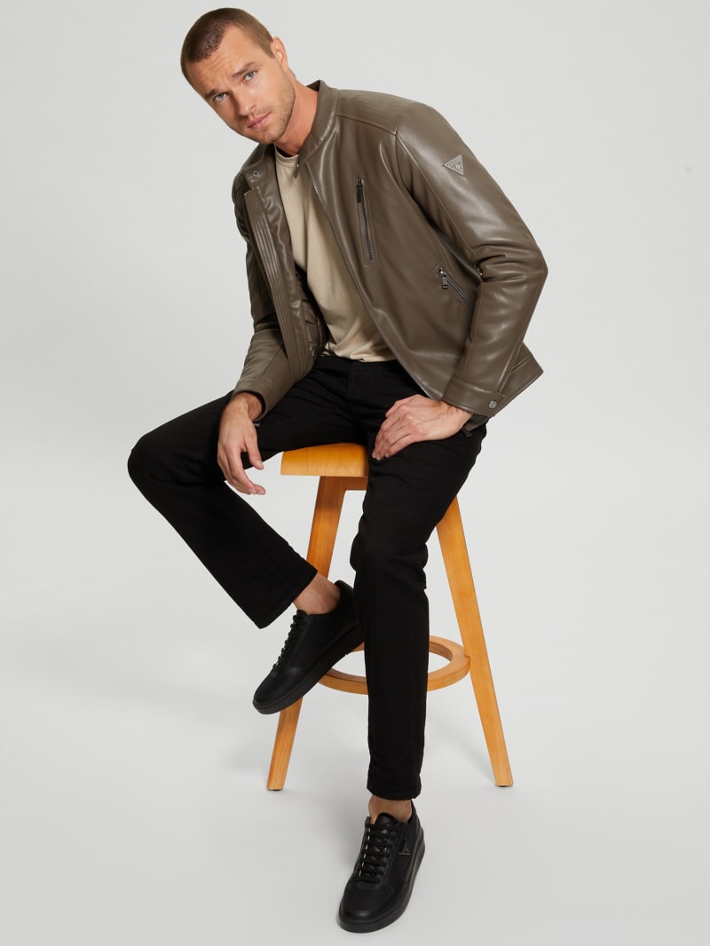Faux-Leather Biker Jacket - thumbnail 2