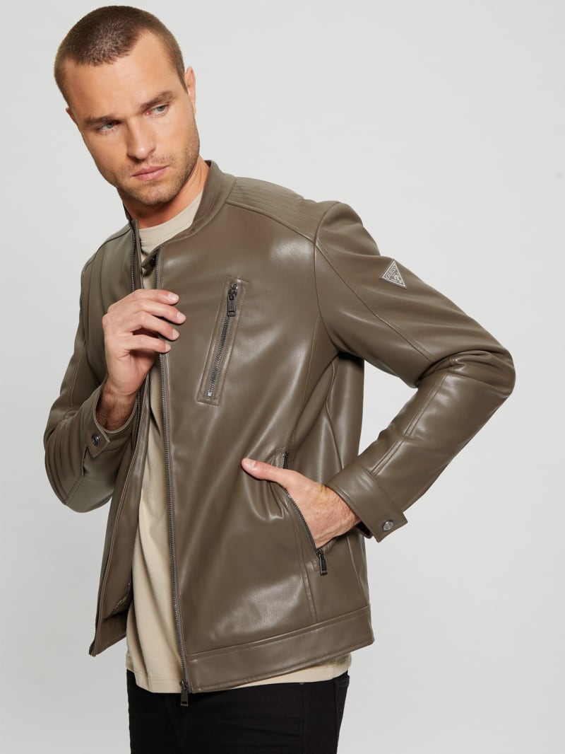 Faux-Leather Biker Jacket - thumbnail 3
