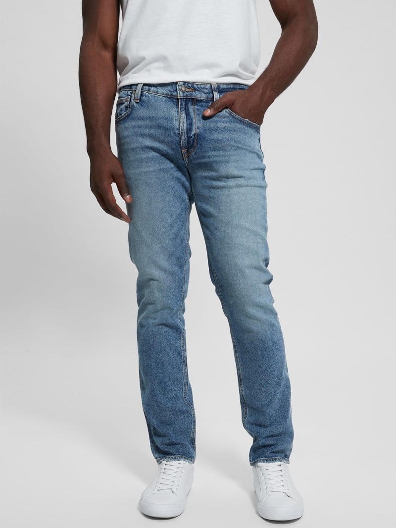 GUESS Men Mid Rise Slim Fit Tapered Leg Jean, Idaho Wash, 29W X 30L at   Men's Clothing store