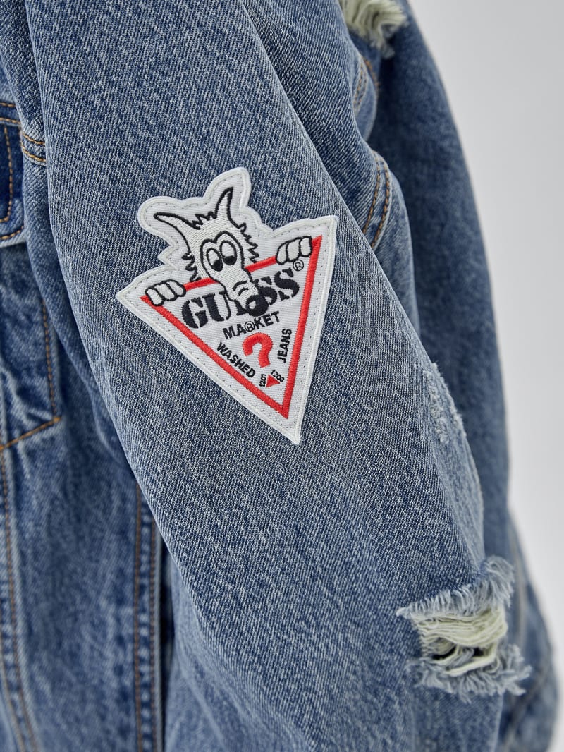 Guess x chinatown market x smiley uo exclusive denim trucker jacket hot sale