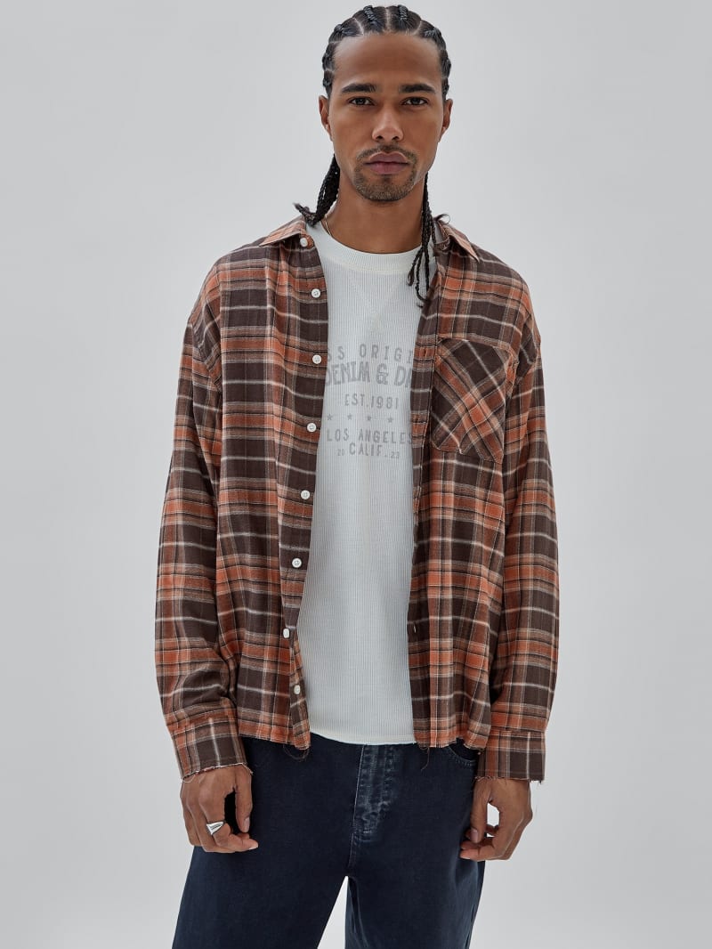 GUESS Originals Washed Flannel Shirt