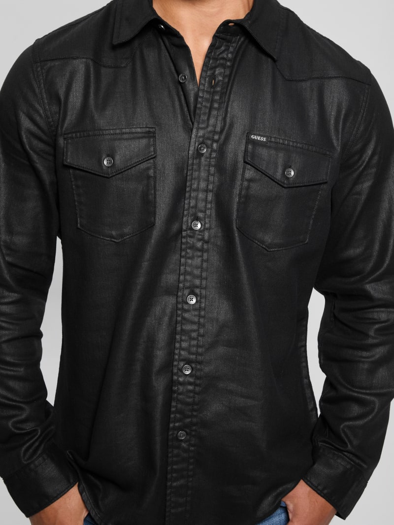 GUESS Long sleeve Western Shirt Black M